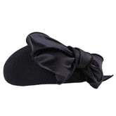British Black Red Wool Felt Fedora Hat Pillbox Fascinator Hat - FashionByTeresa